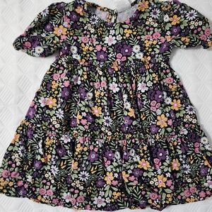 Falls Creek Girls' Floral Tiered Dress - Black, Purple & Pink